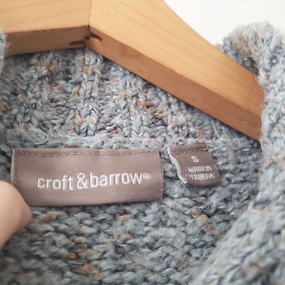 Croft & Barrow Heather Blue Quarter Zip Pullover Sweater S - Picture 3 of 7